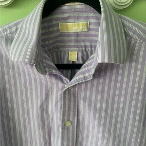 Michael Kors Lavender Striped Button Down Shirt